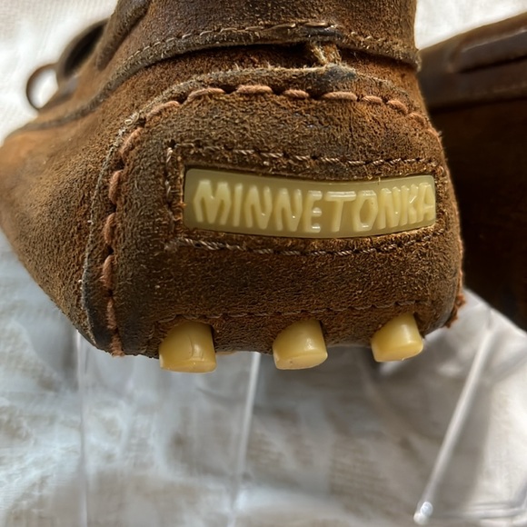 Minnetonka Chestnut Suede Brushed Suede Driving Moccasins Loafers Size 11.5 - Picture 13 of 15